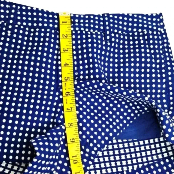 Merona Blue Polka Dot Shorts Size 4 Cuffed Cotton Blend Summer Casual - Picture 10 of 13
